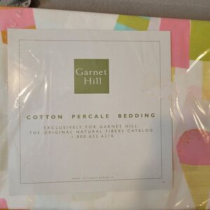 Garnet Hill PERCALE TWIN FLAT SHEET ONLY White Ice Cream Print Cotton